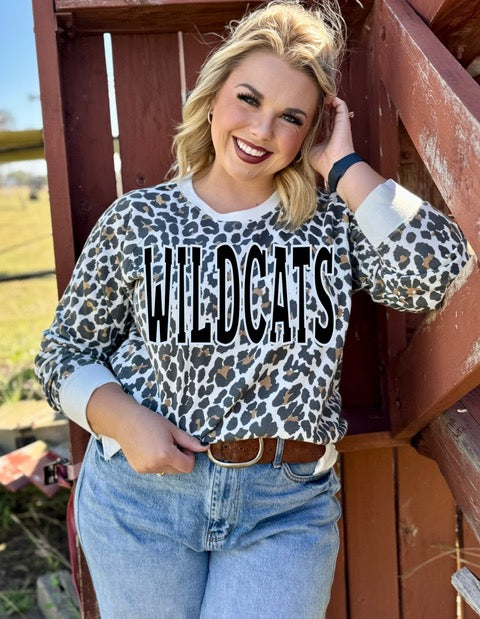 Mendy Leopard Wildcats Glitter Sweatshirt