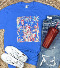Load image into Gallery viewer, Liberty Graphic Pigment Dyed Flo Blue Tee
