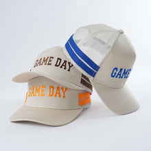 Load image into Gallery viewer, Embroidered Game Day Double Stripe Trucker Cap
