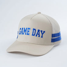 Load image into Gallery viewer, Embroidered Game Day Double Stripe Trucker Cap
