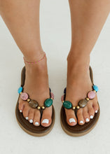 Load image into Gallery viewer, Fantine Brown Beaded Thong Sandal
