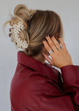 Load image into Gallery viewer, Brown &amp; Cream Polka Dot Claw Clip
