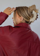 Load image into Gallery viewer, Brown &amp; Cream Polka Dot Claw Clip
