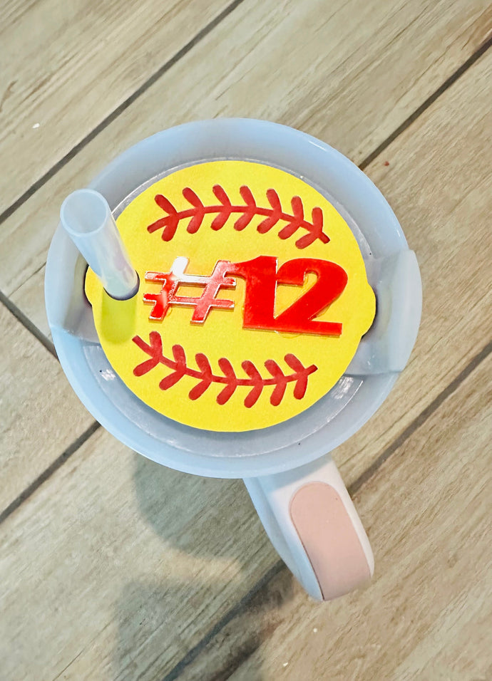 Acrylic Cup Topper- Softball
