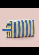 Load image into Gallery viewer, Jelly Striped Makeup Pouch - Blue/Yellow
