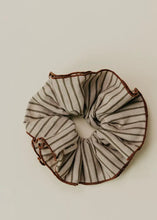 Load image into Gallery viewer, Striped Corset Hair Scrunchie - Tan/Brown
