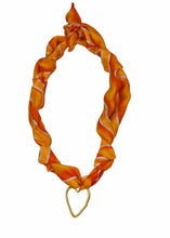 Load image into Gallery viewer, Orange Open Heart Scarf Necklace
