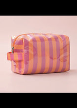 Load image into Gallery viewer, Jelly Striped Makeup Pouch - Pink/Orange
