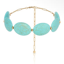 Load image into Gallery viewer, Turquoise Oval Stone Statement Choker
