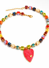 Load image into Gallery viewer, Santorini Colorful Beaded Heart Necklace
