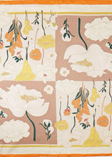 Load image into Gallery viewer, Orange Floral Satin Bandana
