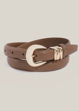 Load image into Gallery viewer, Astrid Brown Leather &amp; Gold Belt
