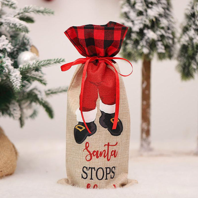 Ready to Ship | Santa Stops Here Wine Bottle Cover