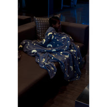 Load image into Gallery viewer, Ready to Ship | Gray Glow in the Dark Plush Flannel Blanket
