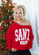 Load image into Gallery viewer, Santa Baby Off Shoulder Red Sweatshirt

