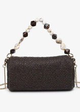 Load image into Gallery viewer, Rachel Beaded Straw Clutch - Chocolate
