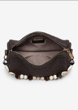 Load image into Gallery viewer, Rachel Beaded Straw Clutch - Chocolate
