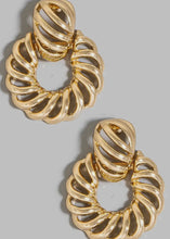 Load image into Gallery viewer, Twisted Dangle Hoop Earrings
