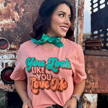 Load image into Gallery viewer, Look Like You Love Me Heather Sunset Tee
