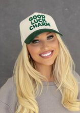 Load image into Gallery viewer, Good Luck Charm Green Corduroy Trucker Hat
