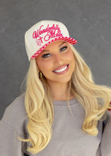 Load image into Gallery viewer, Wonderfully Made Pink Stripe Trucker Hat
