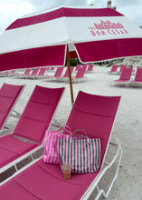 Load image into Gallery viewer, Mia Waterproof Striped Beach Tote - Light Pink/Hot Pink
