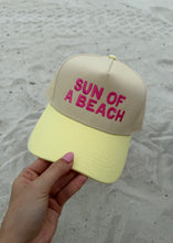 Load image into Gallery viewer, "Sun Of A Beach" Yellow Trucker Hat

