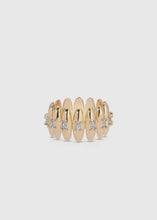 Load image into Gallery viewer, Oval Dome Gold Baguette Ring
