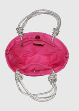 Load image into Gallery viewer, Gaia Hot Pink Straw &amp; Crystal Tote
