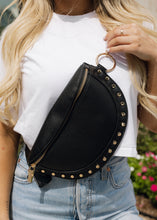 Load image into Gallery viewer, Jenny Black Studded Fanny Pack
