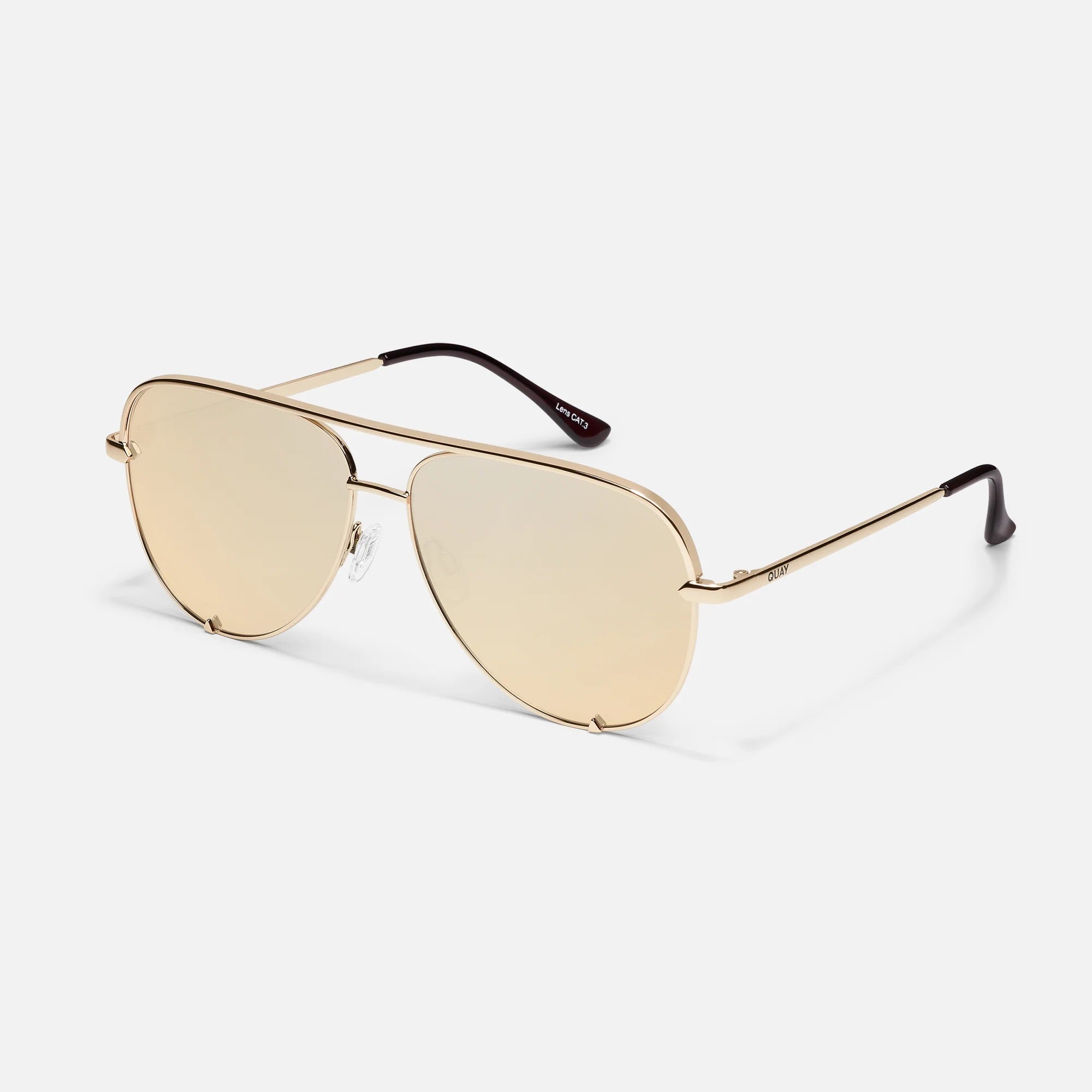 Quay High Key Large Gold Aviators – The Vintage Leopard display picture 2