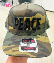 Load image into Gallery viewer, PEACE ON A TWILL CAMO HAT
