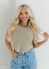 Load image into Gallery viewer, Sleeveless Charm Knitted Tank Top - Olive
