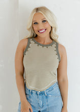 Load image into Gallery viewer, Sleeveless Charm Knitted Tank Top - Olive
