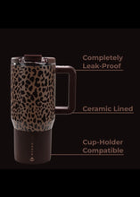 Load image into Gallery viewer, Hydrojug Brown Leopard 20oz Traveler Coffee Mug
