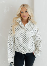 Load image into Gallery viewer, Sporty Cream &amp; Black Polka Dot Windbreaker
