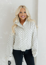 Load image into Gallery viewer, Sporty Cream &amp; Black Polka Dot Windbreaker
