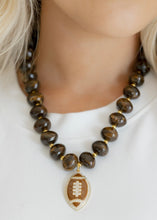 Load image into Gallery viewer, Brown Beaded Football Necklace
