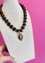 Load image into Gallery viewer, Brown Beaded Football Necklace
