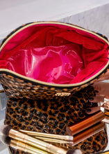 Load image into Gallery viewer, Capri Large Makeup Pouch - Leopard Patent
