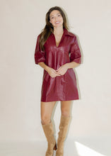 Load image into Gallery viewer, Blair Burgundy Leather Dress
