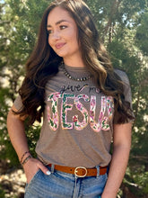 Load image into Gallery viewer, Callie Ann Give Me Jesus Floral Ash Tee
