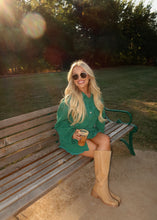 Load image into Gallery viewer, Birdie Distressed Denim Jacket - Kelly Green
