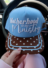 Load image into Gallery viewer, "Motherhood Is My Ministry" Polka Dot Trucker Hat
