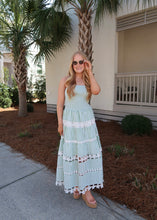 Load image into Gallery viewer, Sage Striped Floral Tube Dress
