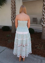 Load image into Gallery viewer, Sage Striped Floral Tube Dress
