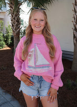 Load image into Gallery viewer, Sailboat Knit Sweater - French Pink
