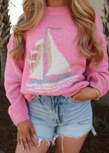 Load image into Gallery viewer, Sailboat Knit Sweater - French Pink
