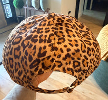 Load image into Gallery viewer, WHITE EMBROIDERIED BOW- LEOPARD BRUSHED SUEDE DAD HAT
