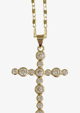 Load image into Gallery viewer, Gold Bezel Cross Necklace
